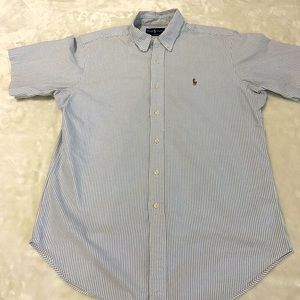 Ralph Lauren Short Sleeve Button Down striped large shirt